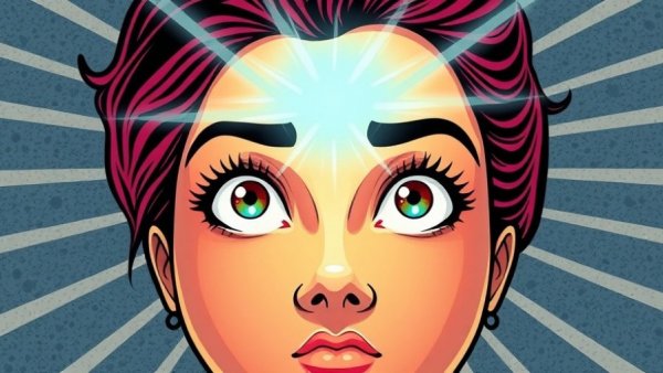 Illustration of a woman with glowing forehead symbolizing brainspotting therapy focus.