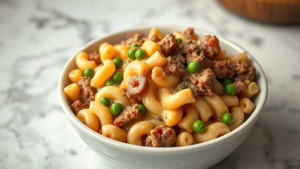 Delicious cottage cheese hamburger helper in a bowl