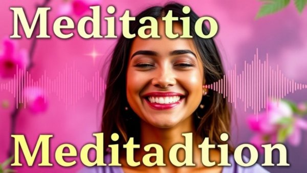 Vibrant meditation podcast cover with meditation theme.
