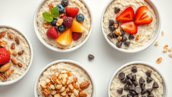 Assorted oatmeal bowls with toppings, showcasing 'How to Make Oatmeal'.