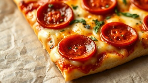 High-Protein Chicken Crust Pizza slice with pepperoni and cheese.