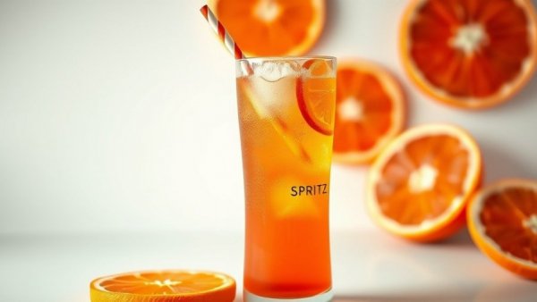 Vibrant Aperol Spritz with orange slices and ice, refreshing drink.