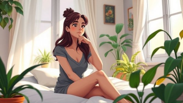 Cost of always being the easy one: Pensive woman in sunlit room.