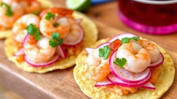 Shrimp and Radish Tostadas