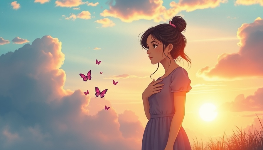 Dreamlike scene of a woman reflecting on heartbreak and self-worth.