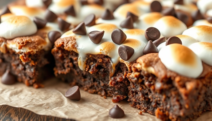 Protein S'mores Brownies topped with marshmallows and chocolate