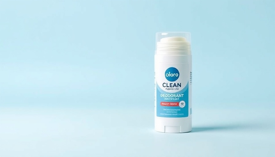 Minimalist product banner with deodorant on sale.