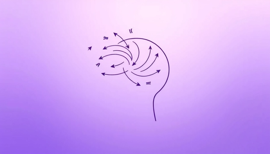 Minimalistic illustration of ADHD concept on purple background