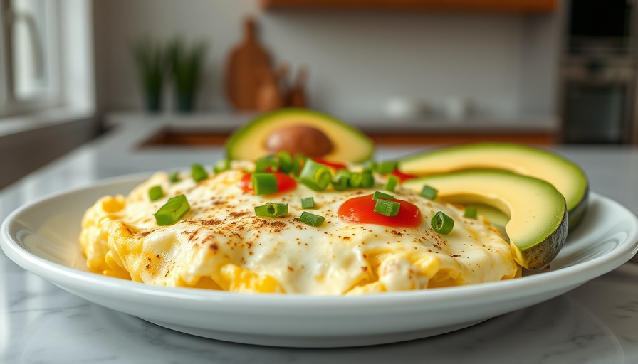 Quick meals with sheet pan scrambled eggs and avocado slices.