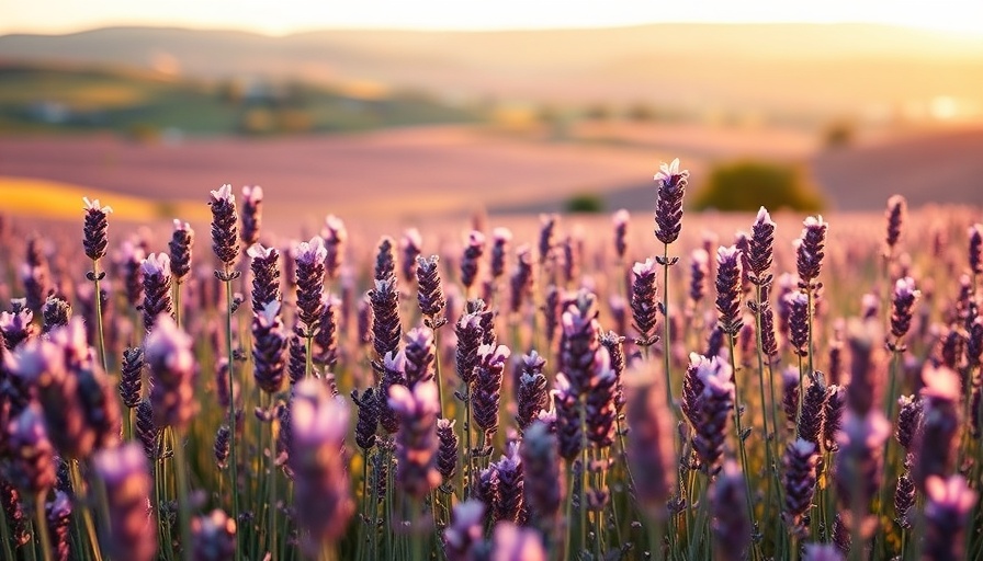 Serene lavender field highlighting lavender health benefits.