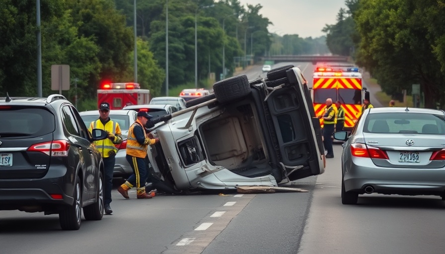 Emergency response at traffic accident for workers' compensation roadway crash claims.