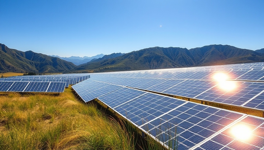 Skyline Electric impact on electrical construction with solar panels in mountains.