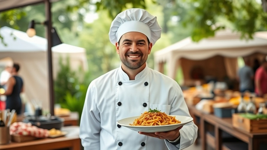 Shef Food and Wine Fest 2025 chef displaying dish.