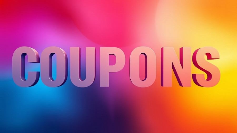Bold COUPONS text with gradient background for OnePlus Promo Code October 2025.