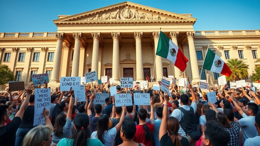 San Francisco immigration protests at government building, diverse crowd holding signs.
