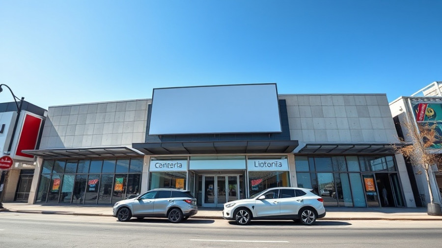 Commercial building with signage, Fort Worth City Council zoning appeals.