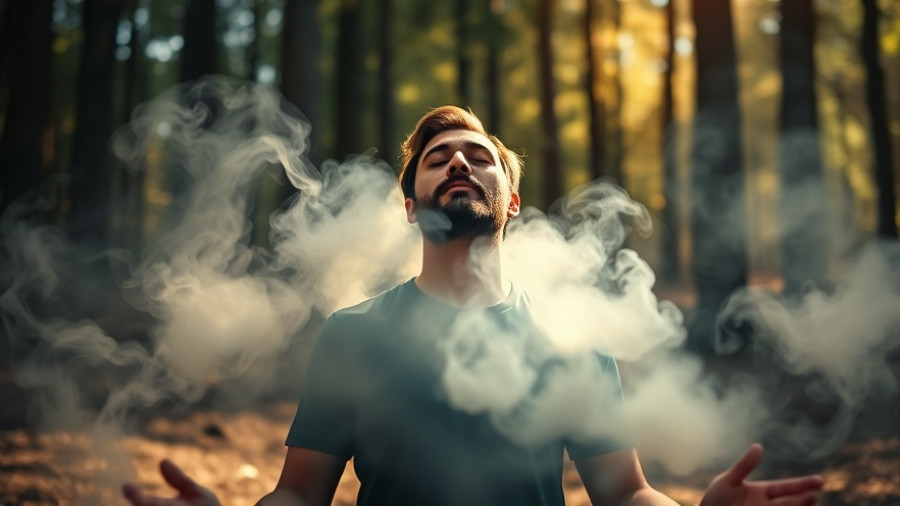 Man meditating in forest, symbolizing mindfulness and meditation benefits.