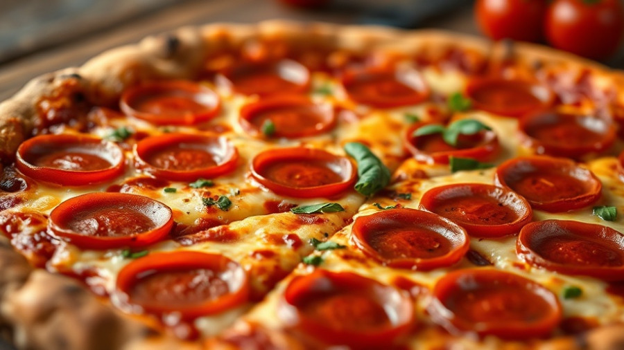 Pepperoni pizza showcasing toppings, Pizza Guys opens first Texas location.