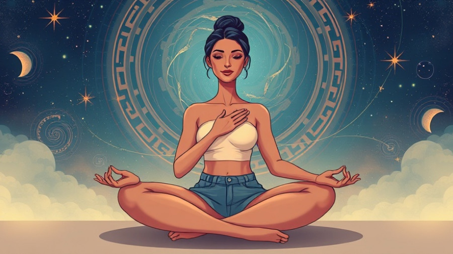 Serene woman exuding calmness amidst pink and purple aura, finding strength in a new identity.