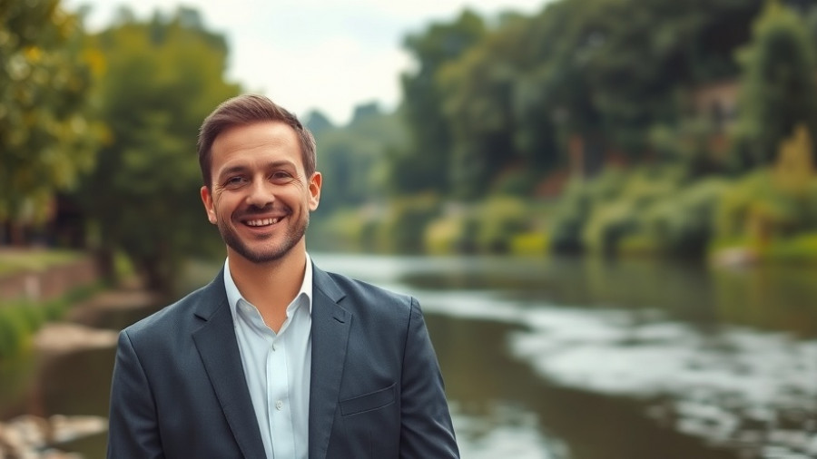 Professional man standing by river at Aoka Engineering Fort Worth.