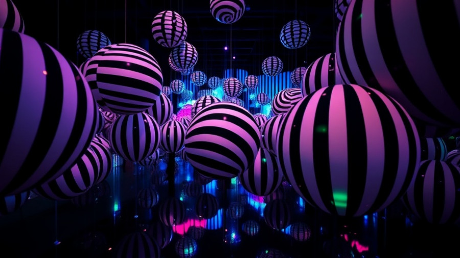Colorful art installation at Balloon Museum opening in Dallas.