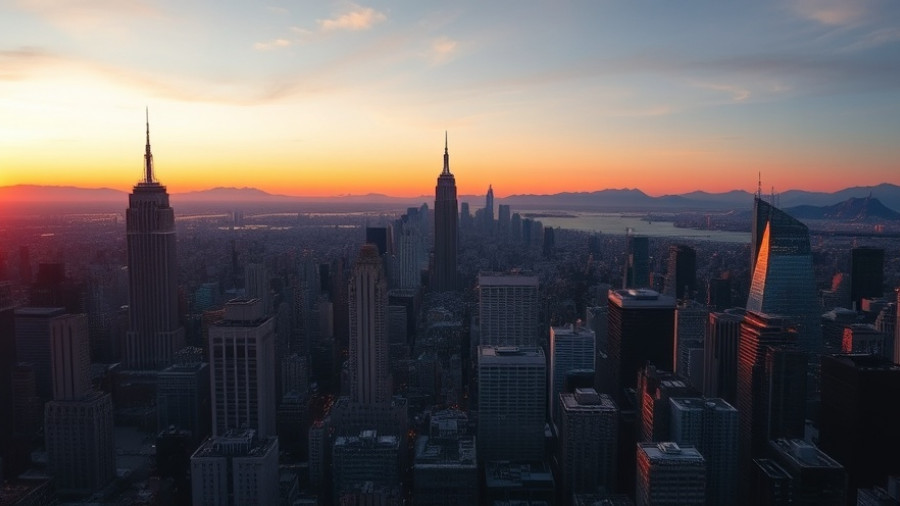 City skyline under orange sunset; Best Cities for Construction Workers in 2025