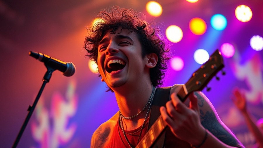 Joyful musician at Lone Star Film Festival 2025 concert.