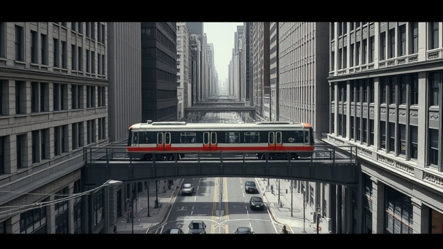 Illinois transit funding overhaul: Elevated train above city street.