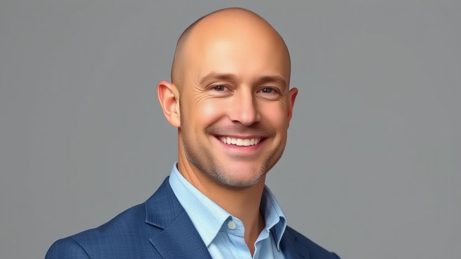 Portrait of a smiling bald man in a blue suit, North Texas REALTORS® partnership.