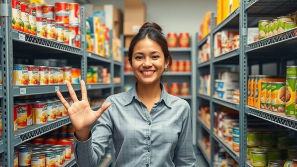Food pantries at Dallas College feature organized shelves filled with food.