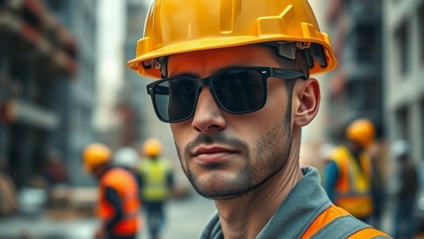 Construction worker with helmet, representing skilled labor shortage.