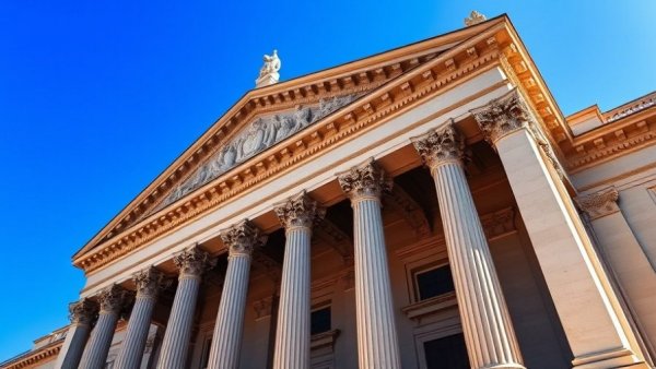 Neoclassical courthouse facade representing legal authority.