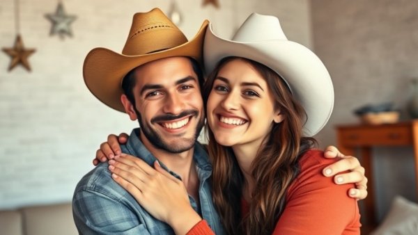 Couple in cowboy hats symbolizing Fort Worth community support for veterans.