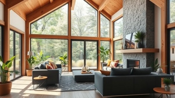 Elegant living room with modern design and natural light