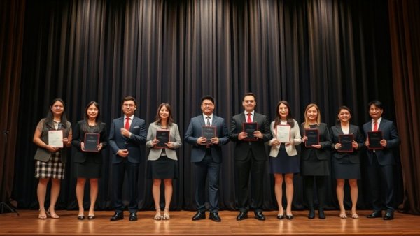 Paschal Hall of Honor awardees standing on stage with plaques.