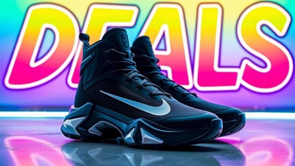 Colorful sale poster showcasing Nike Hyperice Hyperboot.