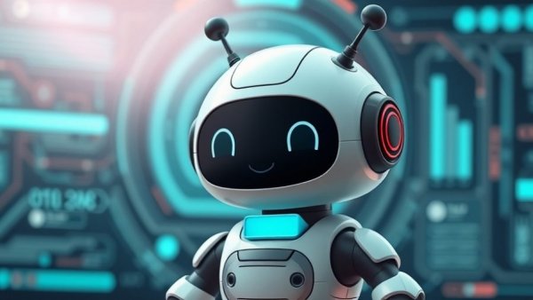 Adorable robot with digital interface, Ring AI Single Event Alert