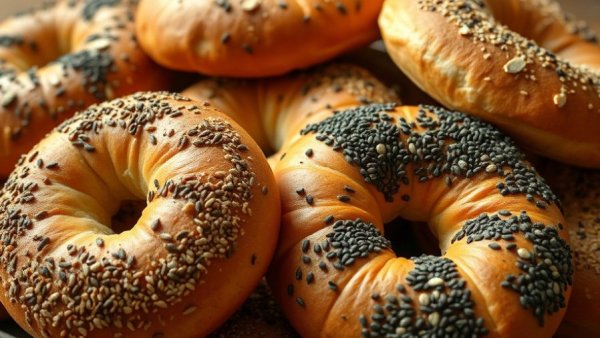 Starship Bagel wins Best Bagel; various seasoned bagels.