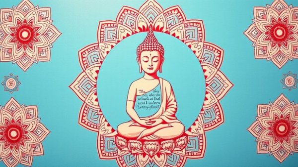 2026 Tiny Buddha Calendar with motivational quote and mandala design.