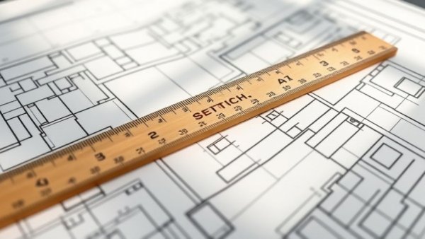 Detailed blueprints and ruler related to LA permit process for developers.
