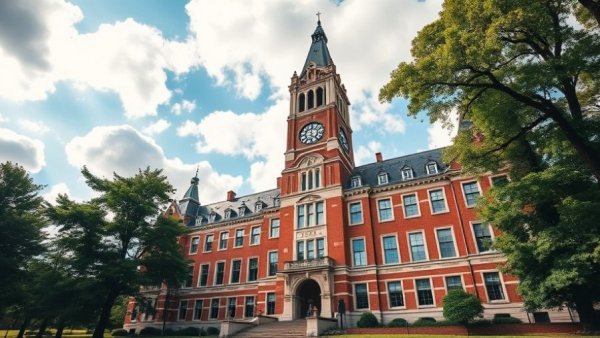 Impact of Immigration Policy on International Students in Texas: University building with clock tower.