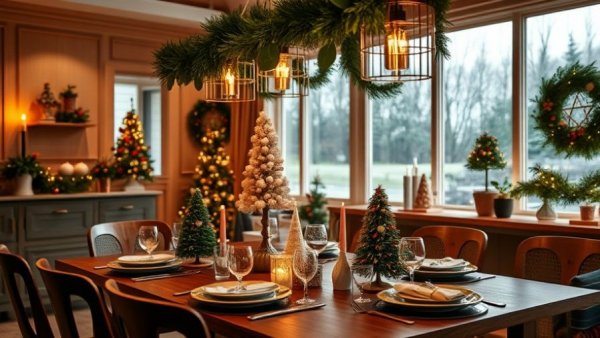 Get your home guest-ready for the holidays with elegant decorations and a festive dining setup.