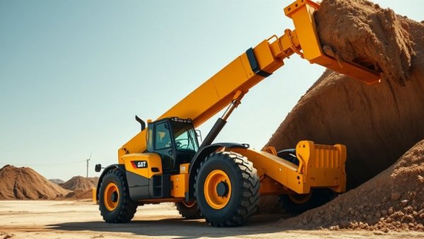 Advanced Methane Hybrid Telehandler lifting dirt at a construction site.