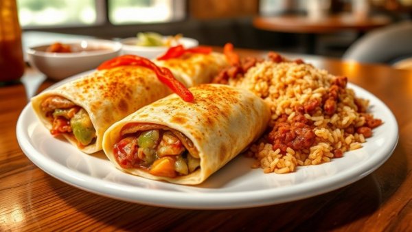 Authentic Mexican flavors in Dallas with gorditas, beans, and rice.