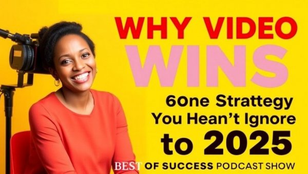 Podcast cover on importance of video in construction marketing.