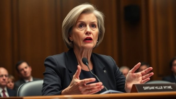 Mature female senator discussing Superfund PFAS liability.