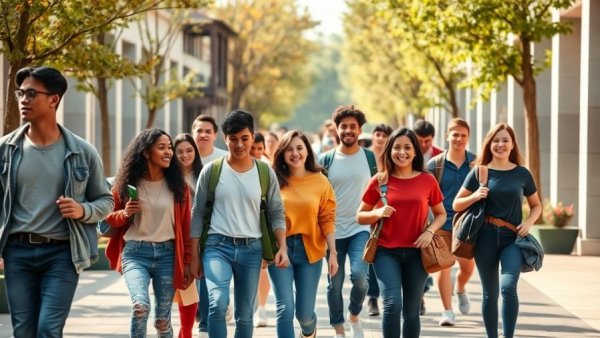 Diverse students walking on campus amid TCU tuition increases.