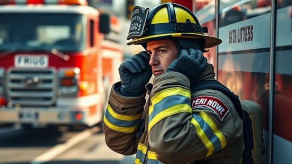 Firefighter safety roadway incidents; ensuring helmet is secure.