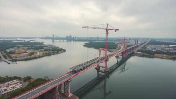 Bridge construction highlights Key Bridge Replacement Costs in progress.