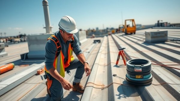 Worker demonstrating best practices for commercial roofing installations.
